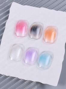 6 Boxen Farbverlauf Nagel-Kunstpulver, matte Nagel-Pigmentstaub, Puder-Blusher-Effekt, Nagel-Kunstdesign Sprühpistole, Nagelpulver Schwarz Weiß Rot Orange Lila Blau, Feine Maniküre Salon Accessoires, Nagel Zubehör zum Selbermachen - Verschiedenfarbig - Übersicht 8