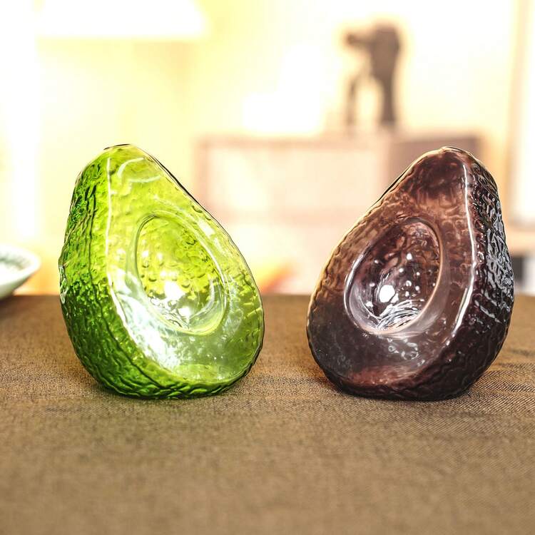 1pc Avocado Shaped Glass Hydroponics Vase, Creative Avocado Seed Cultivation Vase, Suitable For Home And Office Desktop Decor - Avocado - View 8