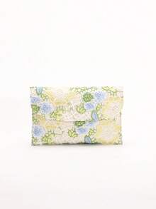1pc Colorful Shiny PVC Sequin Floral Linen Bottom Mesh Embroidered Leaf Pattern Envelope Clutch Bag, Summer Travel Casual Beach Holiday For Women (Floral Pattern Sent Randomly) - Green - View 5