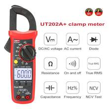 Pinza amperimétrica digital de CA UNI‑T UT202A+, 600A, multímetro digital multifuncional, herramienta de reparación para electricistas. - Rojo - Ver 5