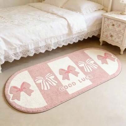 1件粉色蝴蝶图案装饰地垫，卧室装饰，小地毯，家居装饰，客厅地毯，可水洗户外地毯