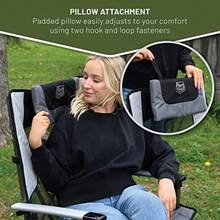 Timber Ridge - Silla Plegable de Camping para Adultos sillas Plegables de Aluminio con Soporte Organizador para Tazas y reposacabezas extraíble Resistente soporta hasta 300 Libras Color Gris - Gris - Ver 6