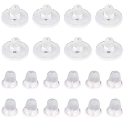 200 piezas Soportes de silicona para pendientes, repuestos suaves y transparentes hipoalergénicos para pendientes de poste, aro y anzuelo