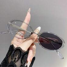 1pc Fashionable & Elegant Oval Eyeglasses Frame For Women, Lightweight And Portable, Showcasing A Distinctive Style - Clear - View 6