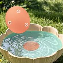 1/2pcs Copper Bird Bath Tray, 0.6mm Reinforced 99.99% Pure Copper Cleaning Plate With 3-Point Support, Enables Year-Round Physical Cleaning Water For Outdoor Bird Bath Bowl - One Red One - View 3