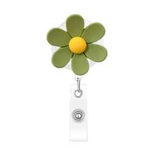 1pc Id Badge Holder Flower Easy Pull Buckle Nurse Medical Workplace Office Expansion Badge Clip - a - View 15