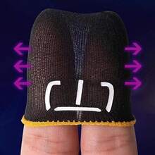 Black Breathable 3 Pair Black Patterns Gaming Finger Sleeves Fingertips Gameler Sweatproof Games-Slip Thumb GR9l5 GlovesFinger Sleeve For Gaming Cell Phone Gaming Finger Sleeves Spring Gift - As Pic - View 4