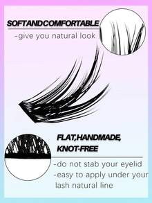 LUCK LTGIRL 240pcs C/D Curl 10-16mm Natural Reusable Soft False Eyelashes DIY Extension Kit With Tools - View 7