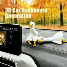 1/4 pièces Décorations en résine de oie, convient pour la décoration d'écran d'ordinateur, mini sculpture de oie mignonne pour le tableau de bord de la voiture, décoration amusante pour le bureau/TV/cadre photo - multicolore - Voir 9