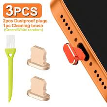 Set 3 Buah Penutup Debu Logam Termasuk 2 buah Penutup Debu Type-C/Lightning dengan 1 buah Sikat Pembersih, Penutup Debu Port Pengisian Lightning Kompatibel dengan iPhone 17 16 15 14 13 12 11 Pro Max, Pelindung Port Type-C Kompatibel dengan Semua Perangkat Type-C - MultiWarna - View 13