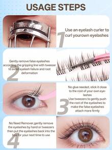 72pcs Glue-Free Sunflower False Eyelashes, Large Capacity! Slouchy Person Glue-Free Self-Adhesive Sunflower False Eyelashes, Single Cluster No Glue Required For Beginners, Easily Enlarge Eyes, Ready To Use - C - View 8