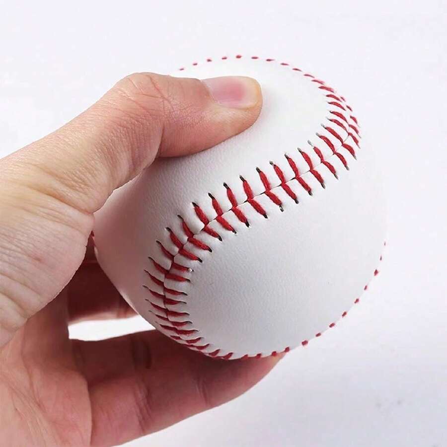 1PC Sports Practice Soft Softball Trainning Base Ball Outdoor Sport Practice BaseBall Softball Anti Stress Standard Ball For Practic - White - View 1