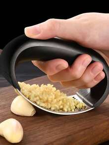 Prensa/machacador de ajo manual de acero inoxidable, utensilio de cocina - Multicolor - Ver 3