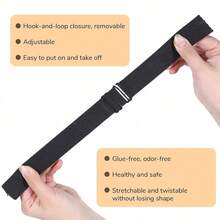 5/10 chiếc dây chun co giãn màu đen có thể điều chỉnh cho tóc giả, rộng 2.5cm. Phụ kiện tóc giả. - Xem 2