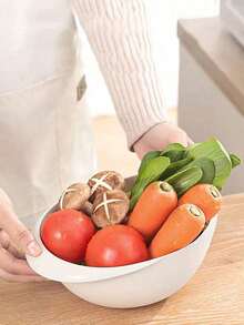Rice Washing Filter Net, Plastic Rice Washing Bowl, Vegetable & Fruit Draining Basket - View 9