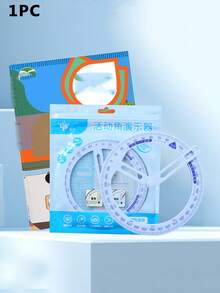 一套卡通360度旋转角度教学辅助工具，数学角度分解绘图几何量角器，多功能绘图尺，360度可移动角度教学工具，360度可移动角度教学尺，数学角度分解识别多功能角度尺演示器，返校季 - 多色 - 查看 15