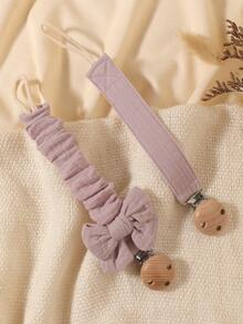 2 st nappkedja för baby, trendig tryckt napphållare och tränapphållare med 3 hål, lämplig för både pojkar och flickor, daglig användning och present - Multifärgad - Visa 24