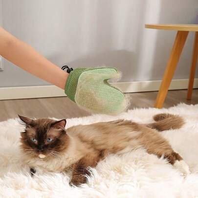 Pet Hair Removal Glove - Double-Sided Design - Multi-Purpose - Suitable For Cats And Dogs - Removes Stuck Hair From Clothing - Easy-To-Clean Tool - Random Color - Pet Grooming Tool