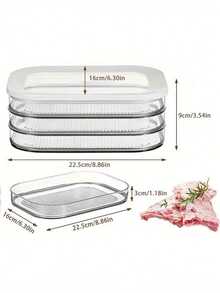 1-4 Layer Refrigerator Food Storage Containers With Lids, Stackable Lunch Meat Containers For Bacon, Cheese, Ham, Cold Cuts, Salami, Kitchen Fridge Organization, Leak-Proof Reusable Food Containers, Kitchen Storage, Outdoor, Camping, Valentine's Day Gift, New Year Gift, Kitchen Essentials - View 6