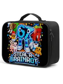 Six Seven Robot Print Square Lunch Bag, Children's Mechanical Pattern Outdoor Picnic Lunch Box, School Lunch Box, Easy To Clean And Carry - Single-sided A-type Horizontal Plate Lunch Bag - View 14