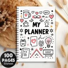1pc 7-Day Undated Daily & Weekly Planner Notebook, With Spiral Binding, Hour Tracker, To-Do List, Meal & Hydration Tracker, Gratitude & Fitness Log, Efficient Time Management - A5 - View 4