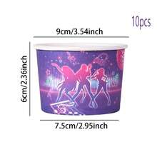 10个/20个/40个装，一次性紫色音乐会主题纸碗，紫色音乐纸碗，快餐盒，生日派对，家庭聚会，野餐，餐厅，外卖一次性餐具 - 多色 - 查看 12