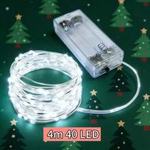 1 Dây đèn LED chạy bằng pin, sử dụng 2 pin AA, dây đồng dài 2m-10m, ánh sáng trắng ấm, thích hợp cho Halloween, đám cưới, sinh nhật, phòng ngủ, Giáng sinh, sân vườn, trang trí trong nhà và ngoài trời. - trắng - Xem 10