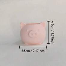 1个3D打印迷你粉色小猪花盆，带排水孔，可爱动物造型多肉植物盆，适合桌面、阳台、家居装饰、复活节礼物 - 多色 - 查看 3