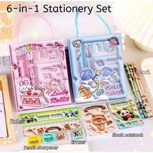 1 Set Adorable Stationery Gift Box, Water Vole Learning Supplies Set, Creative Stationery Set, 6-Piece, Stationery Set Gift Box, Birthday Gift, 2026 New Year Gift, School Supplies, Back To School Gift - Multicolor - View 8