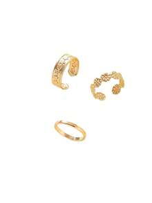 3 Pieces Of Foot Rings, Open-Ended Tail Rings, Toe Rings, Plain Circles, Beach Vacation Accessories - Style 1 - View 2