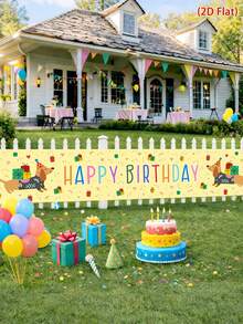 1件彩色腊肠犬生日横幅，生日挂旗，生日男孩，生日派对背景装饰，房间装饰，婴儿派对用品，户外生日装饰，儿童房装饰，生日拍照道具，狗狗主题派对装饰，家居装饰，婴儿派对装饰，性别揭晓派对，生日派对礼物，墙面装饰 - 臘腸狗生日 - 查看 9