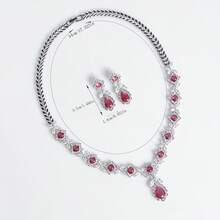1set Conjunto de joyería de moda para mujer, incrustado de circonita, aretes, collar, adecuado para mujer/novia vacaciones/fiesta|boda/banquete|regalo - Conjunto de joyas - Ver 6