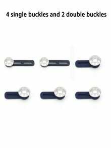 6件装牛仔裤腰带延长器，男女通用，无需缝纫，金属硅胶材质，可快速延长腰围。 - 多款式 - 查看 13