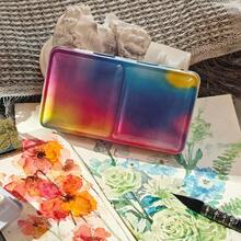 Empty Flat Metal Painting Box Classic Folding Iron Case 1pc For Watercolor Paint Subpackage Art Supplies - Single Piece - View 1