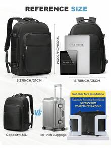 Ryanair Flight Approved Vacuum Compression Backpack, 40x20x30cm Carry On Travel Backpack With Laptop Compartment, 180° Opening Laptop Backpack For Men Women - Multicolor - View 7