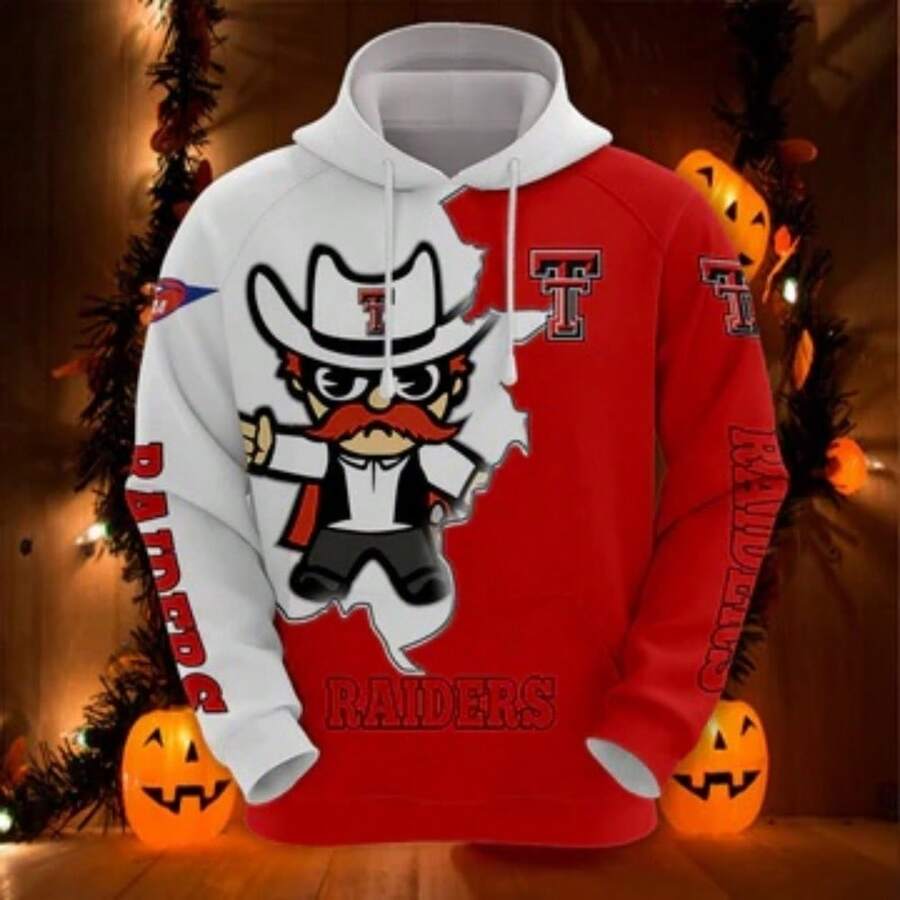 Texas Tech Red Raider Hoodies Mascot Printed (2) - Nhiều màu - Xem 1