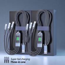 BinBoom Multi Charging Cable, Multi Charger Cable, Adapter 3 In 1 Multi Charging Cord, Multi USB Cable, Fast Charging Cable With IP/Micro USB/Type C Ports For Cell Phones/IP/Galaxy/PS/More - Black - View 4