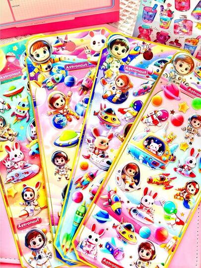 3D Shiny Bubble Stickers | Suitable For Phone/Bear/Cup/Party Camera, Sweet And Cool Handbook Magic. Instantly Light Up Your Little World With Cute Cartoon Stickers, Children's Handbooks, Decorative Materials, Small Waterproof Stickers, And Decorative Sticker Gifts.