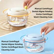 1pc Invisible Retainer Case With Mirror, Orthodontic Retainer, Corrector, Denture Storage Box, Sealable Soaking & Shaking Cleaning Container, Denture Holder, Compact Design With Ventilation, Battery-Free, Suitable For Home And Travel Use - View 9