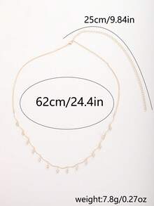 1条时尚性感可爱锆石心形金色腰链，适合女性海滩度假、海滩约会、派对、夏季旅行、礼物 - 金色 - 查看 3