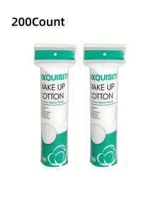 200/100pcs Natural Makeup Remover Cleansing Cotton Pads, Soft Texture, Low Allergy Wet Wipes - Multicolor - View 14