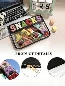 Fashion Snack Storage Bag, Outdoor Travel Cosmetic Bag, Portable Ladies Clutch Bag, Letter Print Cosmetic Bag, PVC Waterproof Portable Cosmetic Storage Bag, Toiletry Bag, Summer Travel Essentials, Beach Holiday Items, Vacation Supplies, Dorm Necessities, Back To School Essentials, Wallet, Travel Accessories, Summer Beach Bag, Handbag, Wallet, Cosmetic Bag, Car Accessories - Multicolor - View 8