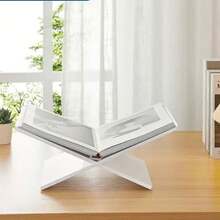 Soporte acrílico transparente para libros, adecuado para libros abiertos y cerrados, revistas, libros de texto - transparente - Ver 7