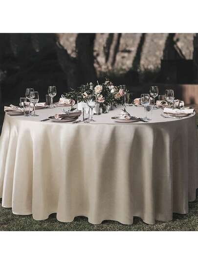 1 قطعة مفرش طاولة دائري متعدد الألوان بطبعة فنية كلاسيكية، ذو نهاية ساتان، مناسب للأعراس وعيد الحب والاستخدام اليومي