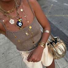 2026 Summer New Y2K Style Brown Camisole. All-Match Versatile, Suitable For Vacation, Beach, Date And Other Occasions - Grey - View 2