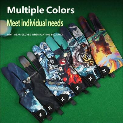 1 Piece 3-Finger Non-Slip Breathable Snooker Elastic Billiard Training Gloves