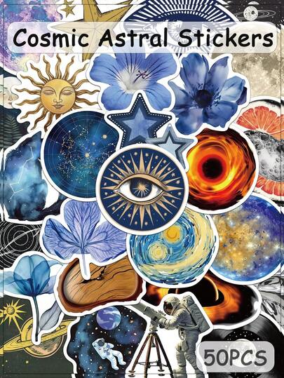 50 buc autocolante cosmic astral manual laptop telefon caz bagaje skateboard cască desktop autocolante decorative