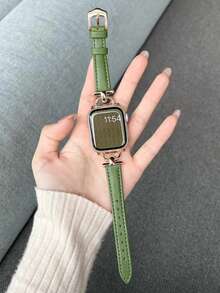 1件女款珍珠光澤金屬蝴蝶結水鑽夏季透氣舒適手錶錶帶，適用於38/40/41/44/45/49/42/46mm S11/SE3/Ultra3/Ultra/SE/SE2/10/9/8/7/6/5/4/3/2/1 - [D字]酪梨綠 - 查看 7