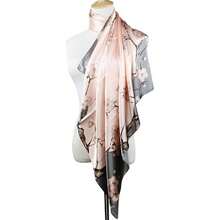 1pc Silk-Like Satin Printed Headscarf, 35 Inch Square Polyester Hair Wrap Fashion Accessory - Pink - View 3