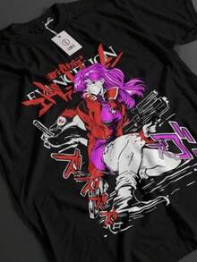 Neon Genesis Shirt Misato Tshirt Shinji Asuka Top Eva Anime Tee (3) - màu đen - Xem 5
